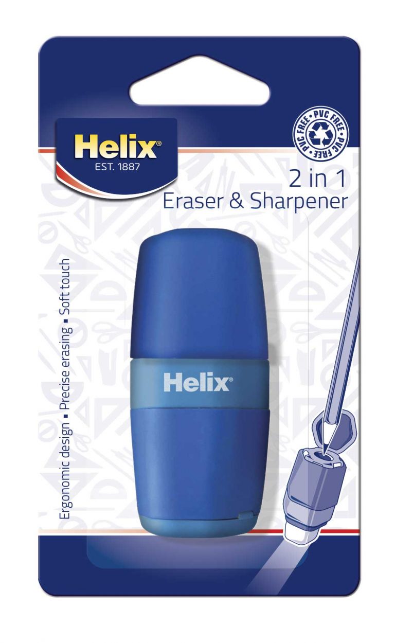 Helix duo sharpener and eraser