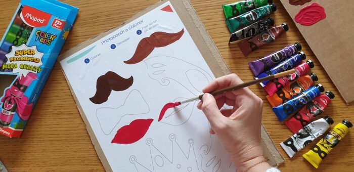 A hand painting photo booth templates