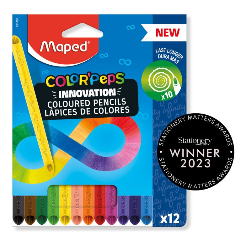 Maped Color'Peps Infinity Colouring pencils in packaging with Stationery Award winners logo