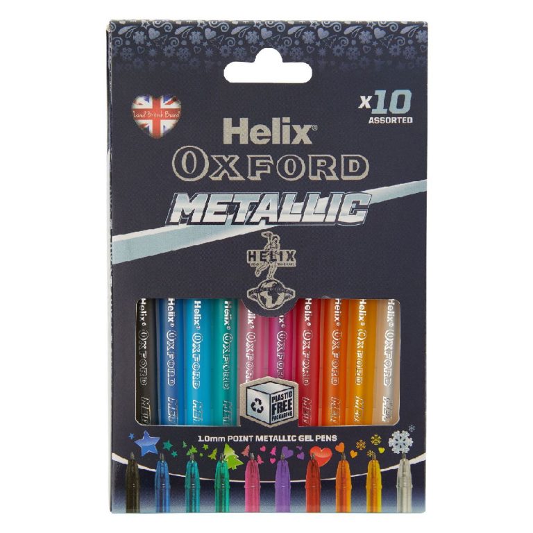 10 metallic gel pens in packaging