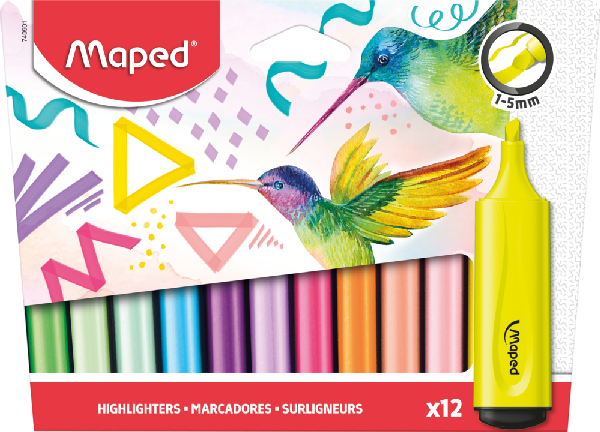 Maped 12 pack highlighters in packaging