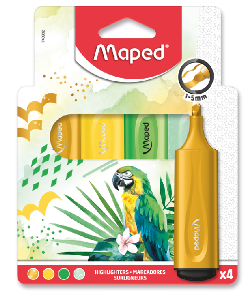 Maped assorted theme highlighters in packaging green