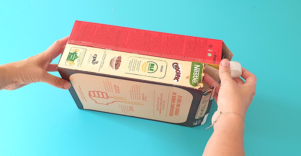 Two cereal boxes stuck together