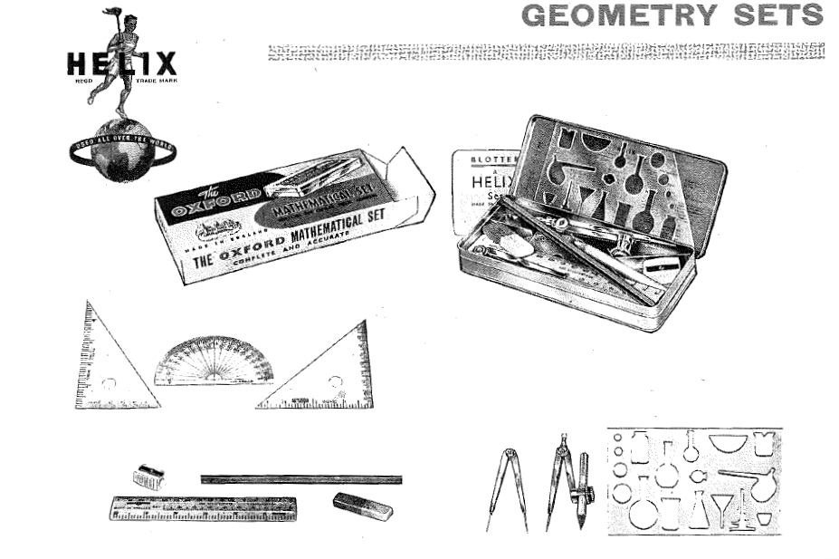 Old Helix Oxford Catalogue page showing the original Oxford Maths set