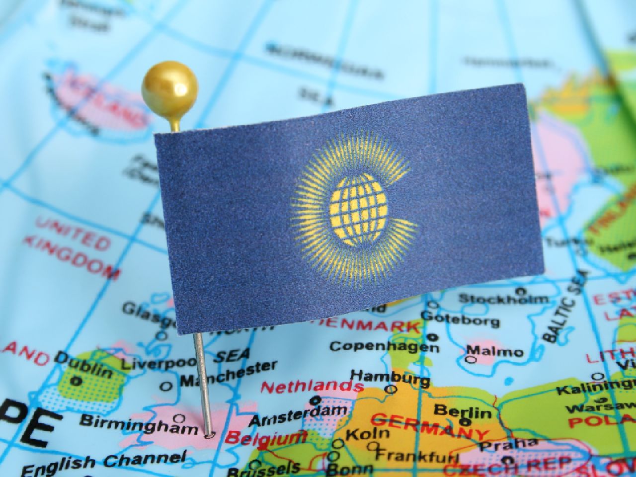 a pin in a map of Europe