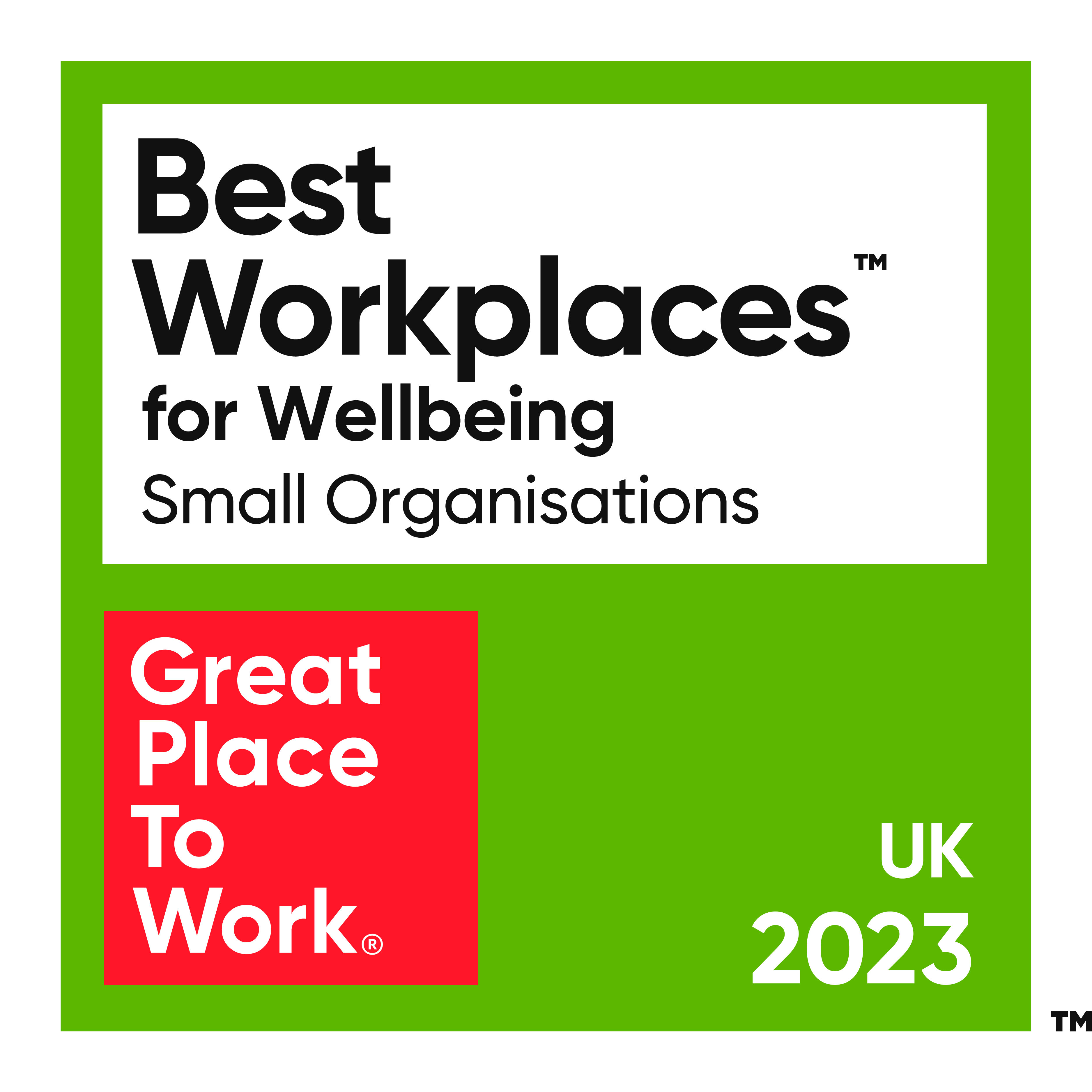 Great Place to work for wellbeing 2023 logo