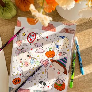 halloween colouring with colopeps monster felts and pencils