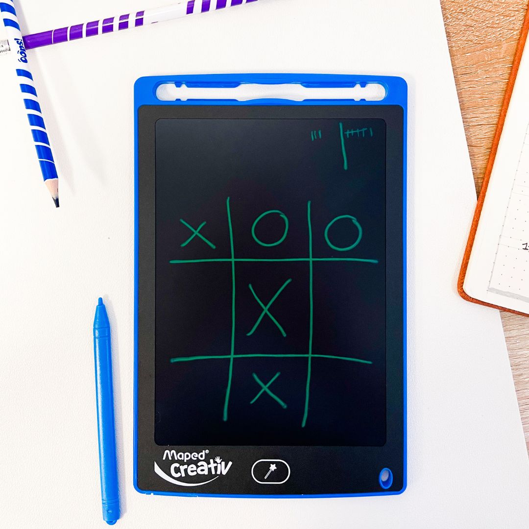 magic tablet with a game of noughts and crosses on it 
