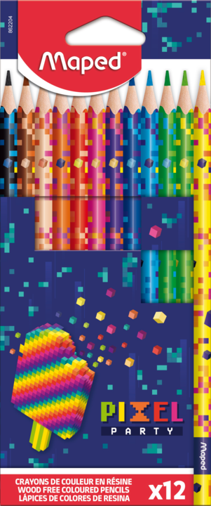 Pixel party coloured pencils
