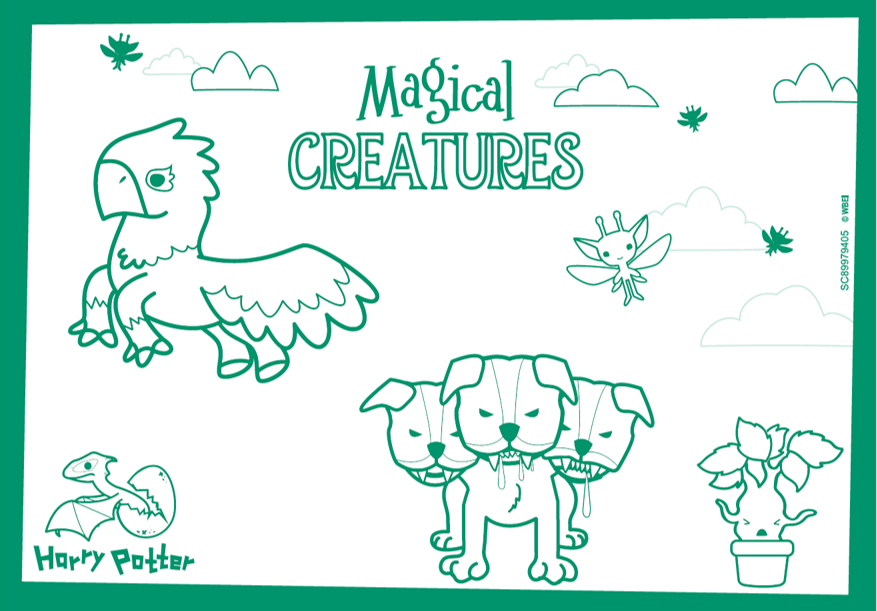 Magical Creatures Colouring Sheet