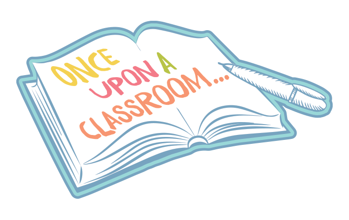 once upon a classroom logo on open book