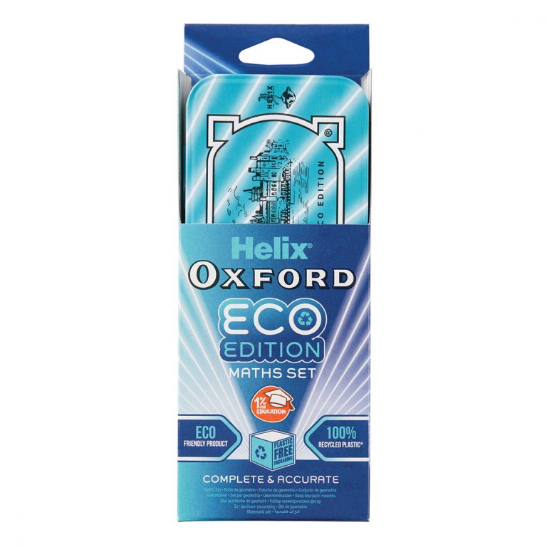 Oxford Cyber Eco maths set blue in packaging
