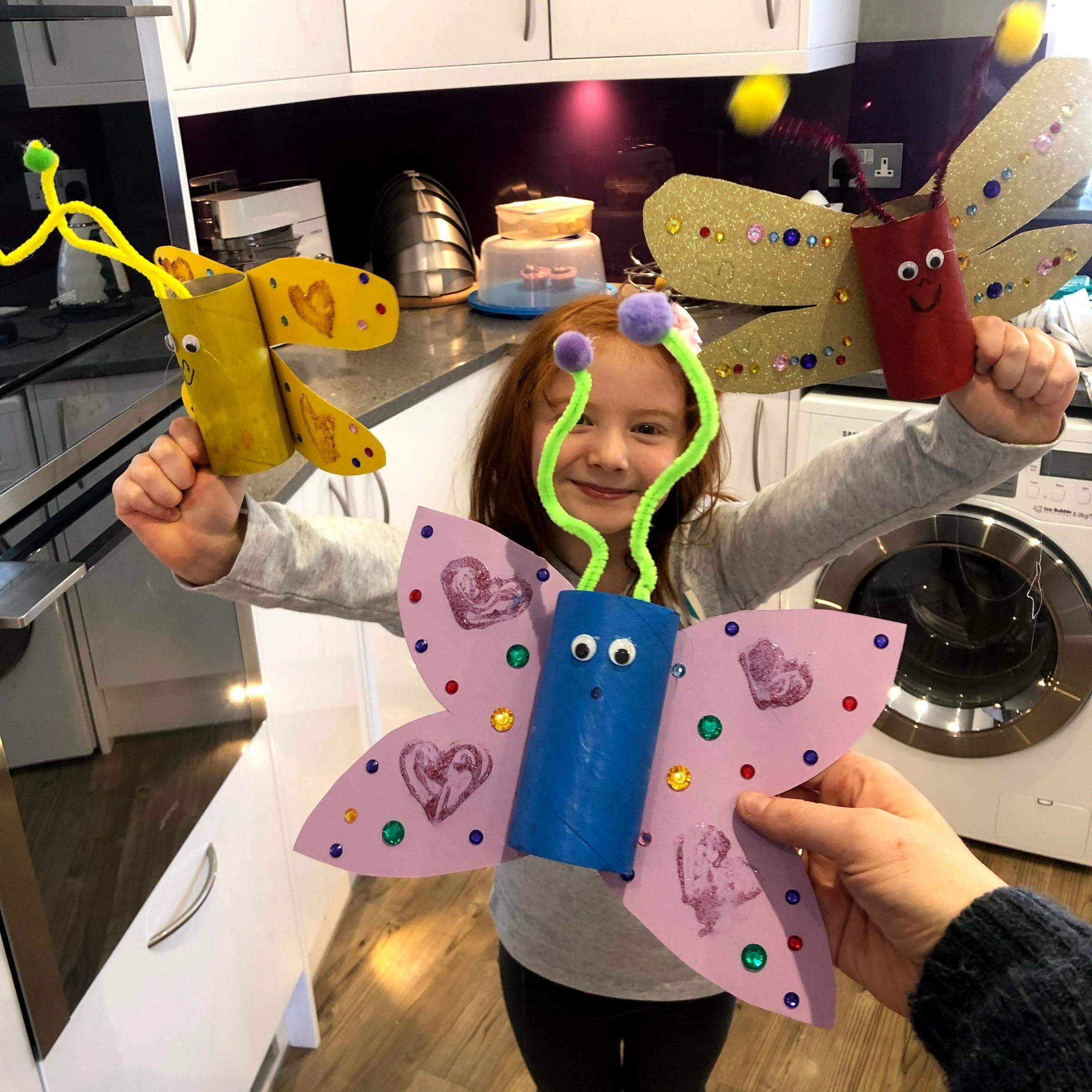 Jess Lane with her butterfly creations