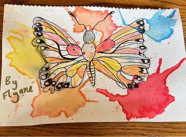 Flynne's colourful butterfly