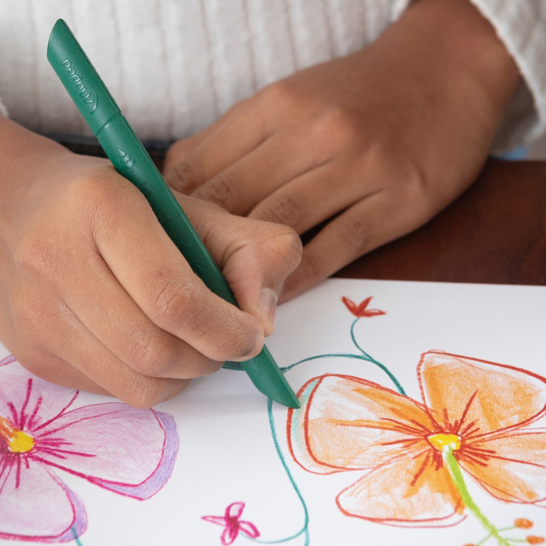 green infinity colouring pencil colouring flowers