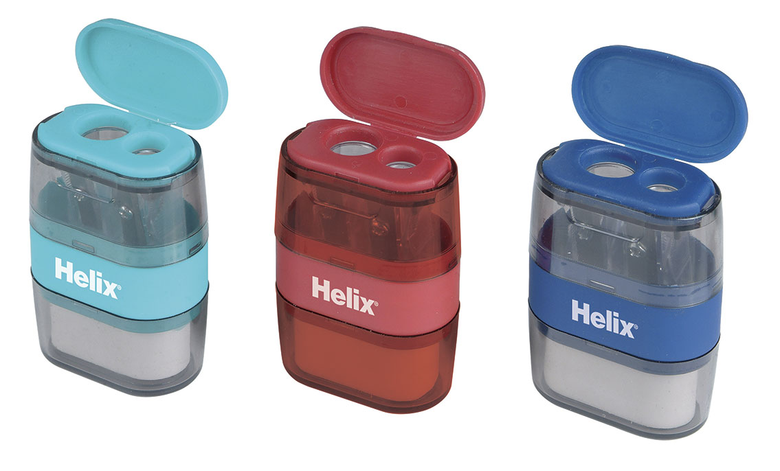 Helix Balance duo sharpener and eraser with sharpener open